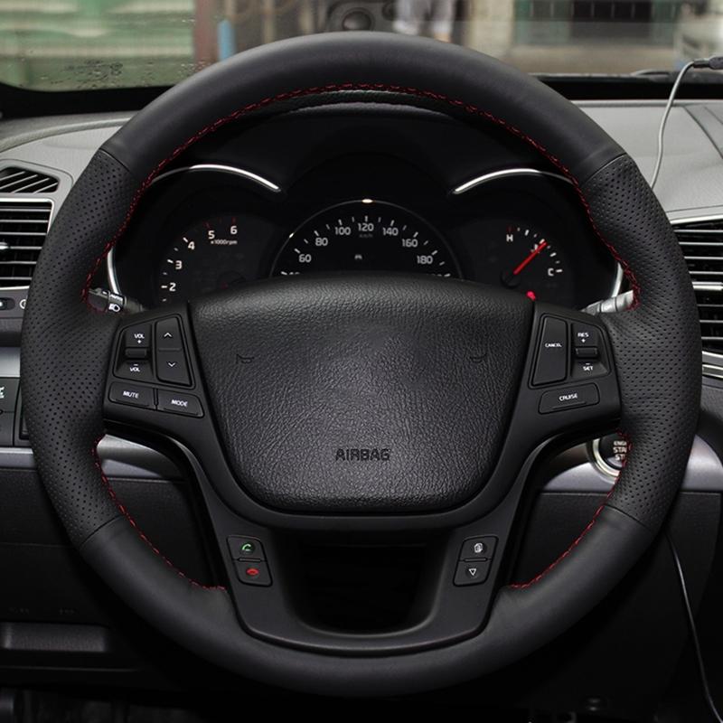 Чехол на руль для Kia Sorento 2009-2014 2012 2013 2010 2011 Черный ручной работы
