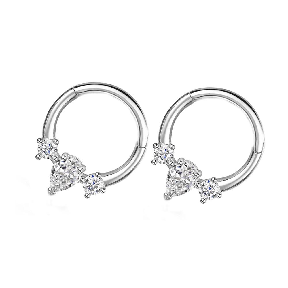 Новый дизайн Нержавеющая сталь циркон маленькие серьги-кольца для женщин Helix Tragus хрящ Conch Daith серьги-гвоздики для пирсинга ювелирные изделия