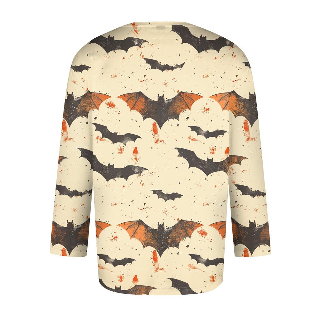 Men's Solid Color Round Neck Three Quarter Sleeve Top T-shirt