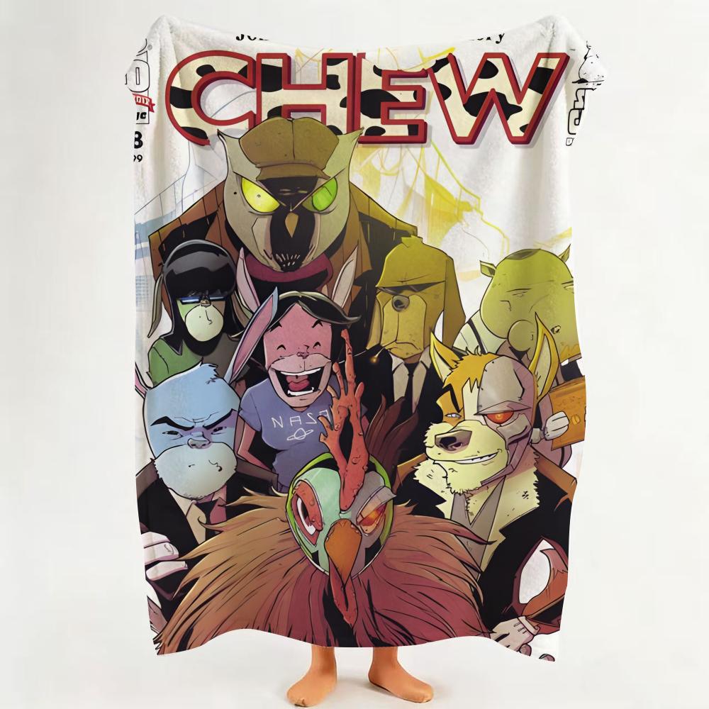 Comic C Chew Throw Flannel Throw Blanket Suitable for Sofa Living Room Bedroom
