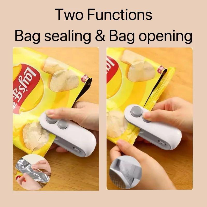 2IN1 Mini Sealing Machine USB Rechargable Heat Sealer Storage Bag Plastic Package Food Sealer Clip Bag Handheld Food Heat Sealer