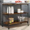 VidaXL Kitchen Trolley, Storage Shelf, Service Cart with Wheels, Home Organizer, Smoked Oak Wood 842323