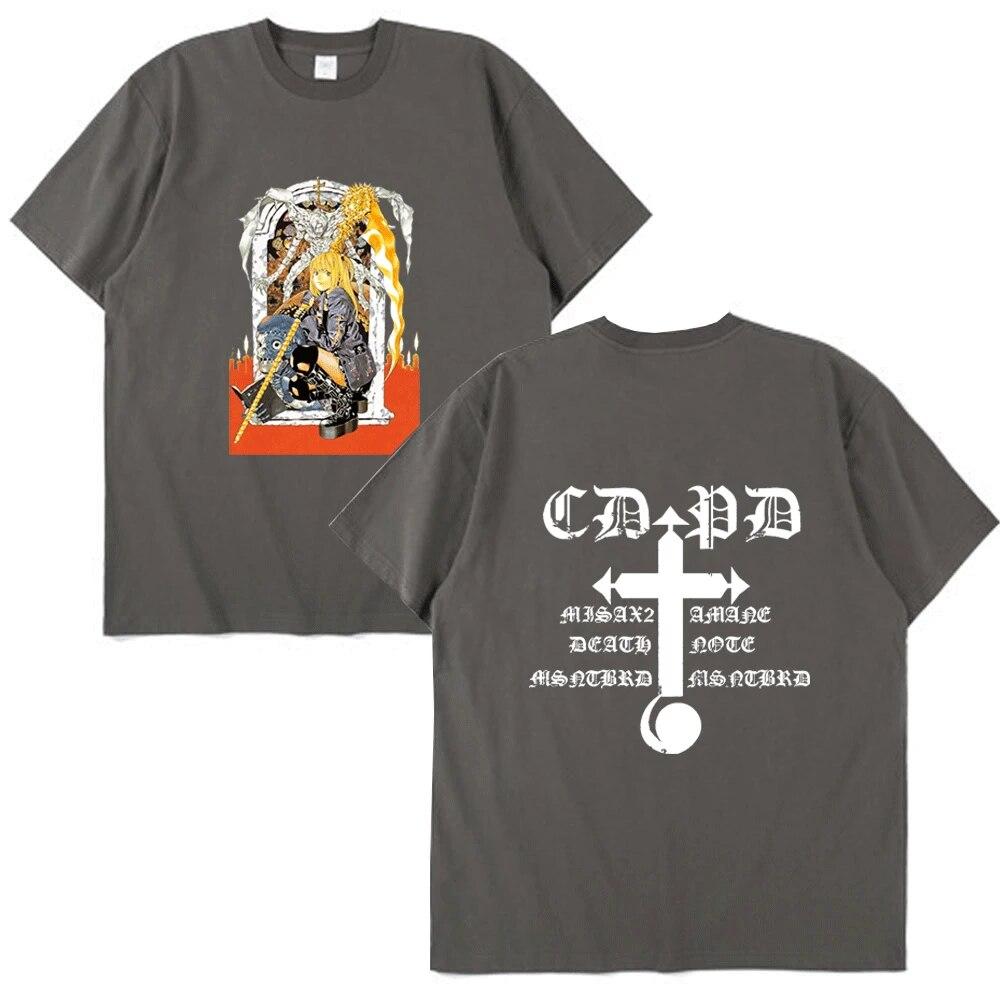 Футболка «Тетрадь смерти» Миса Амане Аниме Ужасы Рюк Лайт Ягами Футболка с принтом Унисекс Женская футболка в стиле хип-хоп Новинка Футболки унисекс Брендовая одежда Топ