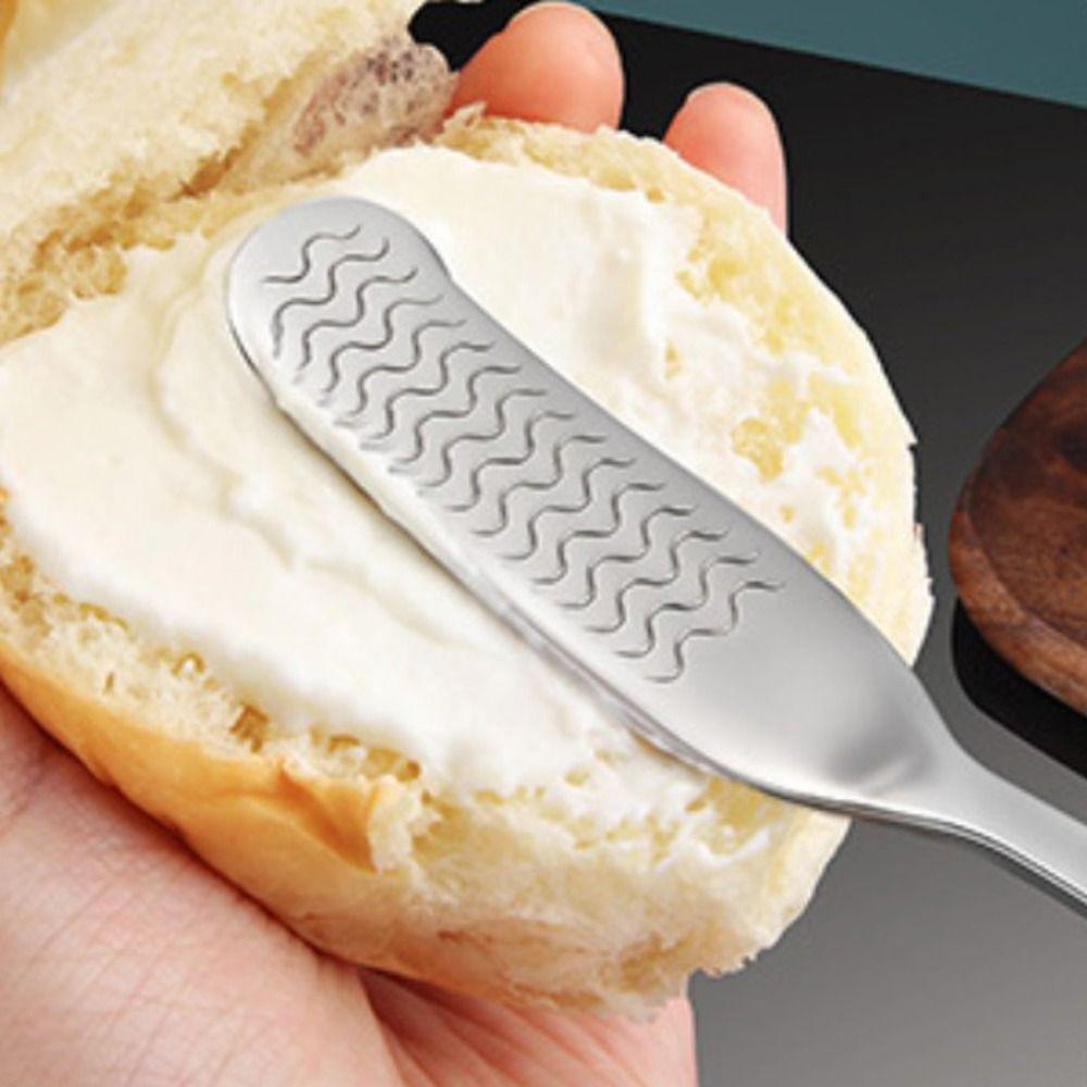 2pcs 316 Stainless Steel Dumpling Filling Spoon Non-slip Bread Butter Spatula Cooking