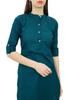 Phagun Cotton Plain Kurti Tunic Mandarin Collar Ethnic Casual Kurta Blouse