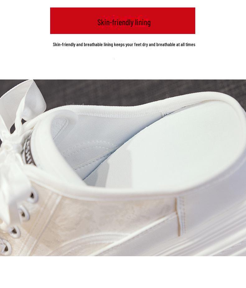 Летние женские белые тапочки Baotou на толстой подошве 2025 года: Элегантная, удобная, увеличивающая рост повседневная обувь