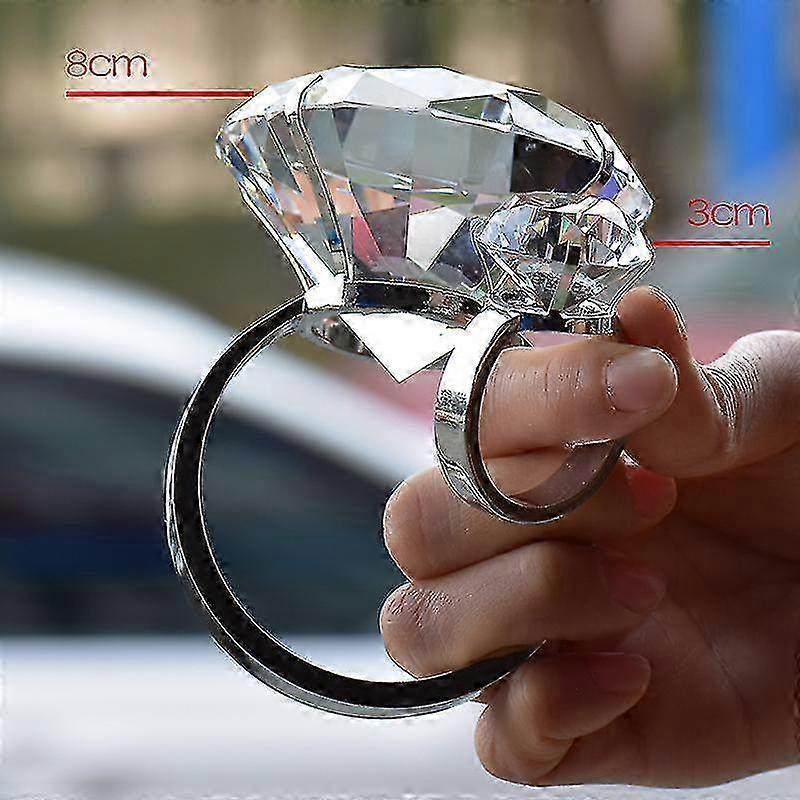 Crystal diamond wedding ring, proposal, Valentine's Day confession, girlfriend's birthday gift, decoration, home décor, 8cm
