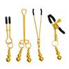 Взрослые секс-игрушки V Clip Golden Ancient Bell Golden Column Mei Mei Clip Metal Nipple Stimulation Toys SM