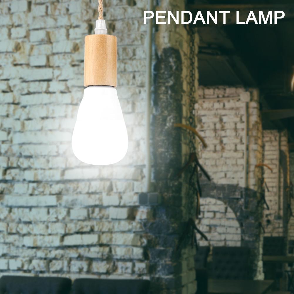 E27 Винтажный деревенский стиль Черный Простой деревянный подвесной потолочный светильник Подвесной светильник 90-250 В