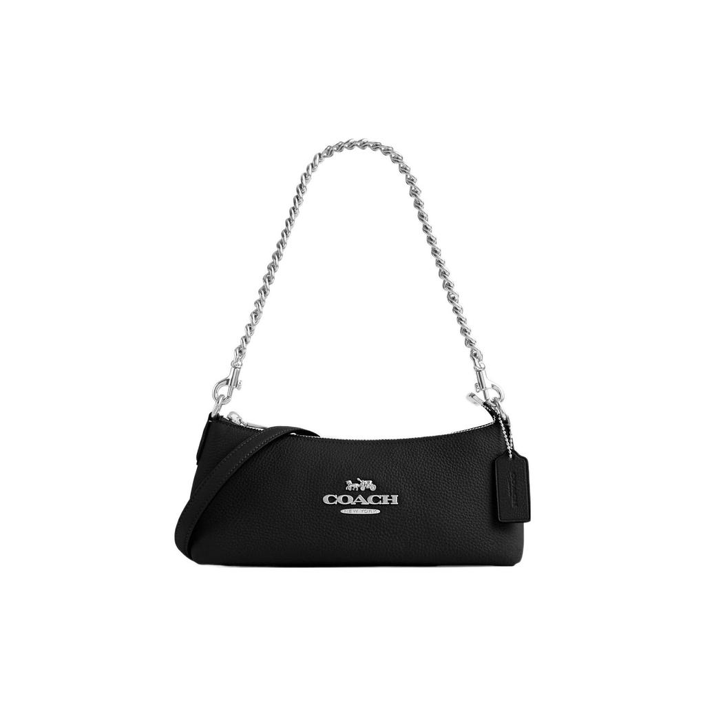 New COACH Pebbled Leather Shoulder Bag, Handbag, Shoulder Bag Women's Black CL407-SVDTV