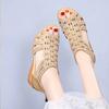Women Sandals 2024 new Wedges High Heels Hollow Out Zipper Sandals Women Shoes Comfortable Flat Stylish Sandals Designer Shoes