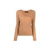 Polo FW21 V-образный вырез трикотажный свитер женский свитер хаки 211508656-073