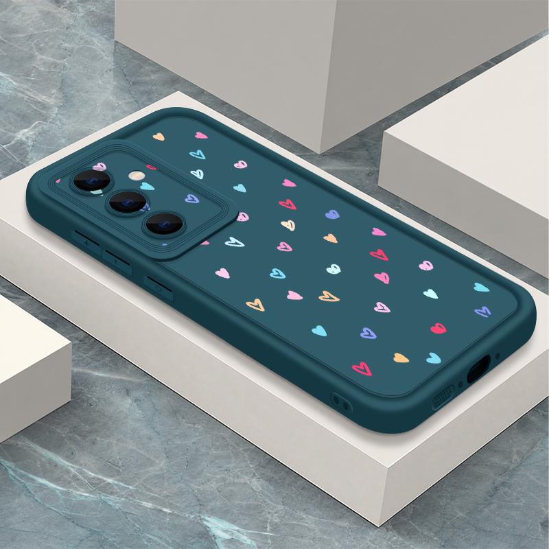 Чехол candy color с сердечками для Samsung S26 S25 Ultra S24 S23 S22 Plus S21 FE A54 A15 A35 A55 A16 A36 A56 A17 A27 A37 A57 Ударопрочный бампер