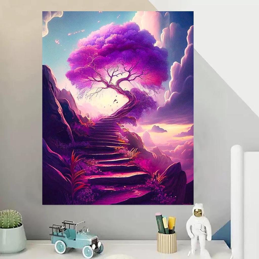 Frame Diy Painting By Numbers For Adults Beginner Kits Tree Landscape Picture By Numbers Handpainted Personalized Gift For Home Decoration 40x50