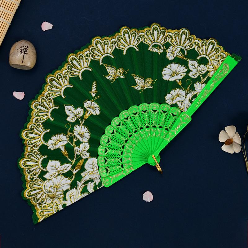 Printed Pattern Dance Party Show Folding Fans Performance Props Decoration Chinese Style Art Craft Gift
