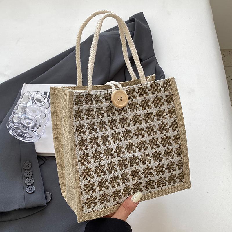 Новая летняя льняная сумка для женщин на работу и переноску ланч-бокса для модных льняных сумок