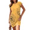 Women's Casual Fashion Loose Round Neck Dresses Print Pullover Short Sleeve Dresses