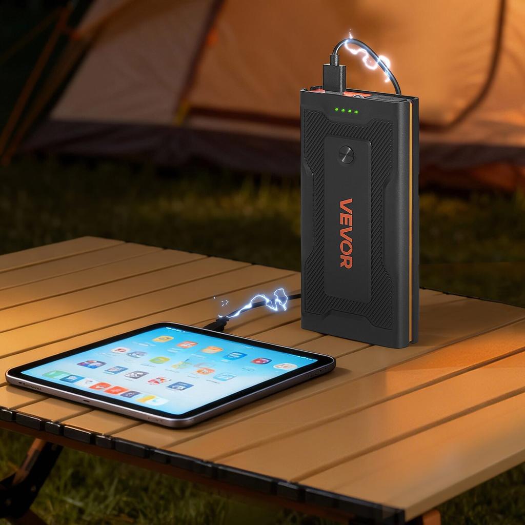 Jump Starter, 1000A Peak, Car Jumper Starter Battery Pack, 12V Portable Lithium Battery Booster, Jump Box Power Bank with 3 Modes Flashlight and