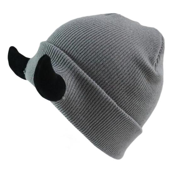 Вязаная шапка-бини с рогами дьявола, зимняя шапка-череп для мужчин и женщин с рогами для катания на лыжах в холодную погоду, теплая вязаная шапка ручной работы с рогами демона