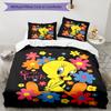 3pcs Tweety Bedding Set Duvet Cover Closure Includes 1 Duvet Cover & 2 Pillowcases, Soft and Comfortable for All Seasons.