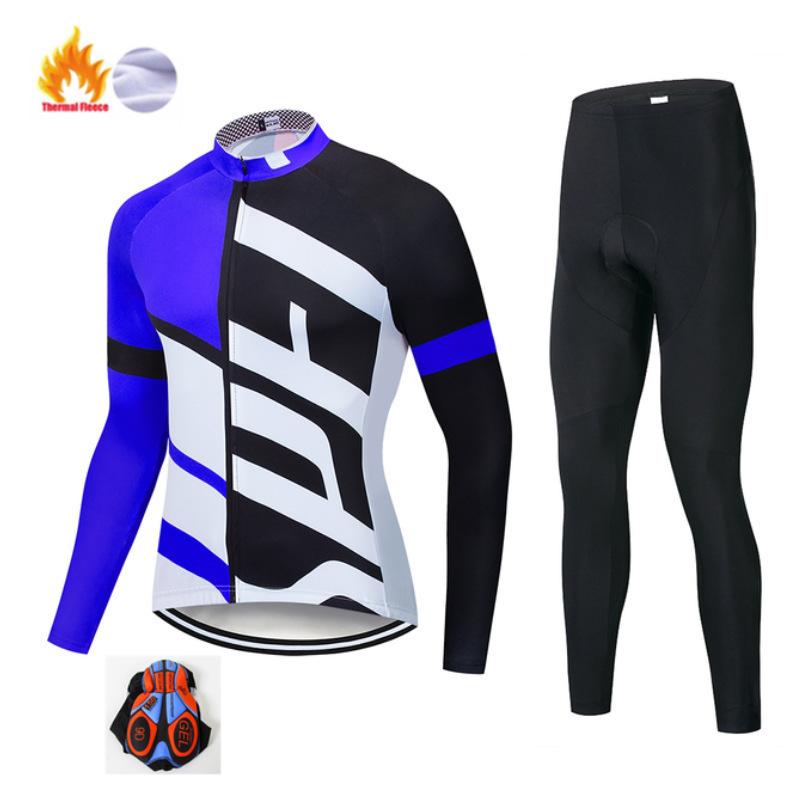 Autumn and Winter New Cycling Clothes, Fleece Warm Long-sleeved Suit, Men's and Women's Cycling Clothes, Fleece Thickened Road Bike Clothes
