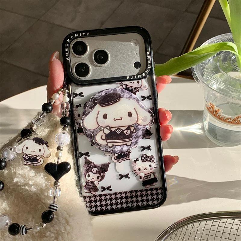 Магнитная подставка Hello Kitty Kuromi с узором «гусиная лапка» для MagSafe – Суперпрочная выдвижная настольная подставка