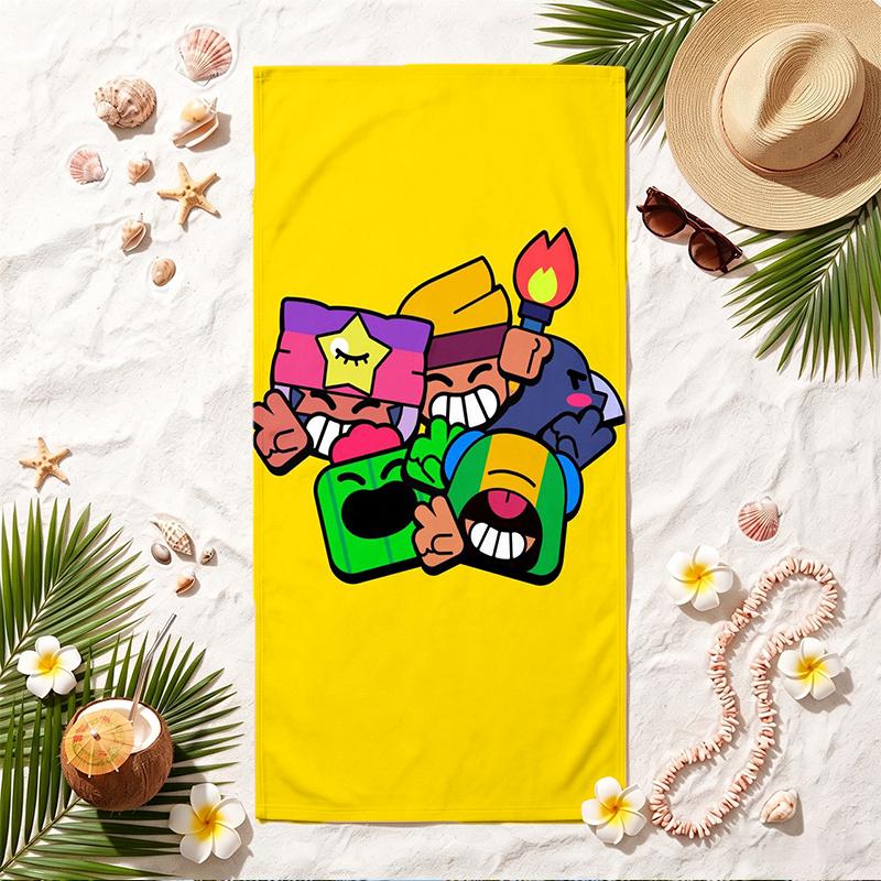 Brawl Stars Soft Beach Towel Stylish Beach Pool Towel for Summer Seaside Vacation Travel