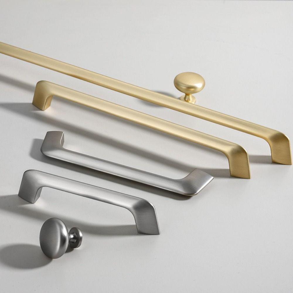 Brass Gold Finish Cabinet Door Handles Minimalist Design Kitchen Handles For Kitchen Cabinets