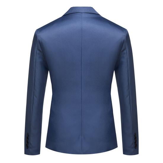 Autumn Men Slim Fit Suit Coat Lapel Long Sleeve Pockets Single Button Business Wedding Party Blazer Black White Stitching Suit Jacket