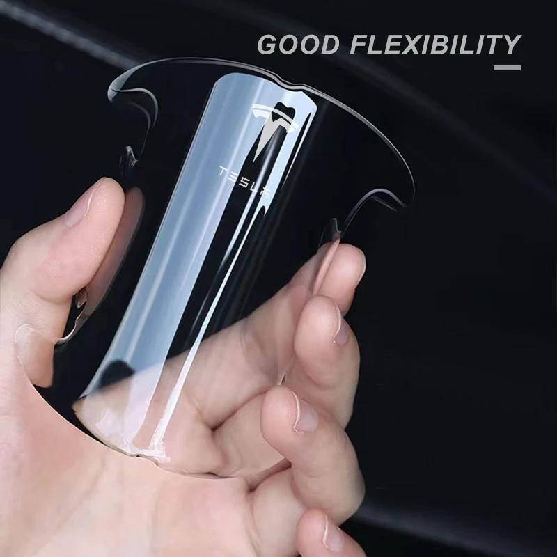 ahsgp6 4pcs Transparent Car Door Handle Anti Scratches Sticker Protector Film for Tesla TMX TMS 2016-2020 Decals Model 3 Model X S TM3
