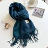Double-sided Imitation Cashmere Scarf Women's Winter Warmth Couple High-end Mid-length Scarf Solid Color All-match Shawl