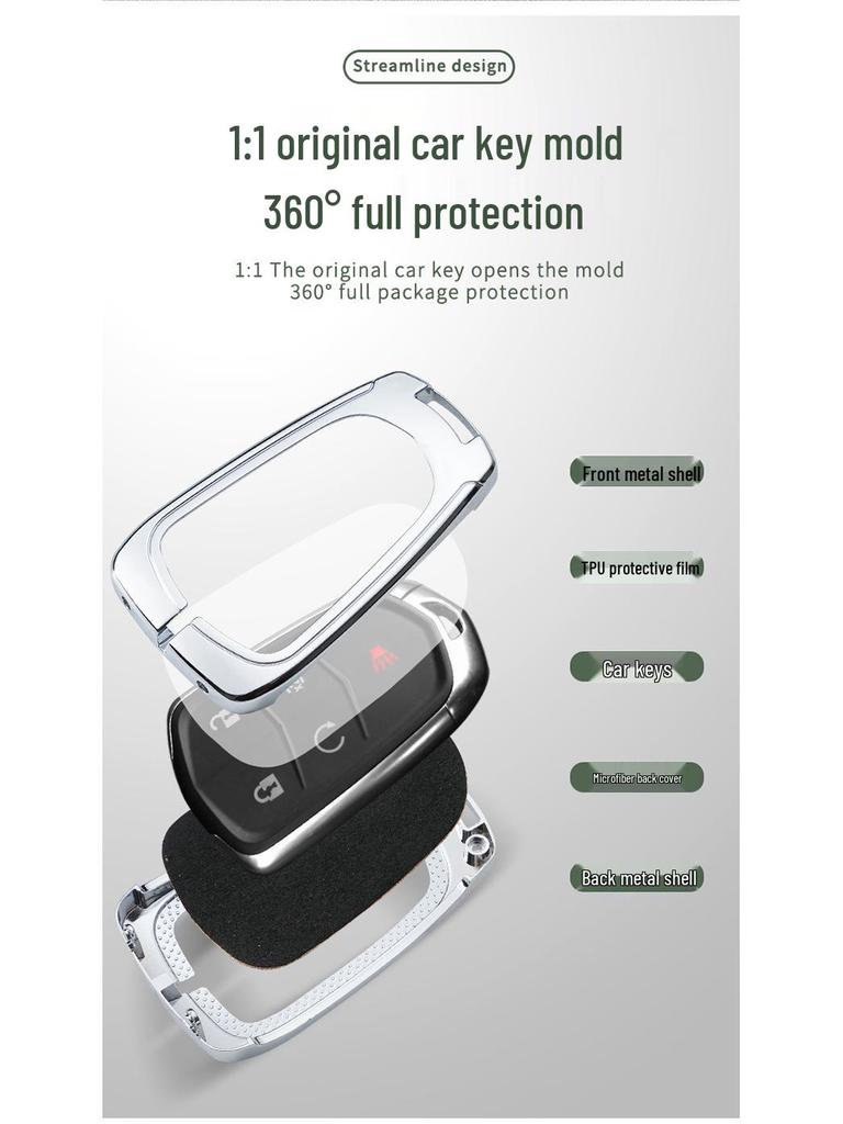 Премиальный металлический чехол для ключа Cadillac XT5, CT5, XT4, XT6, CT6, XTS, ATSL, CT4