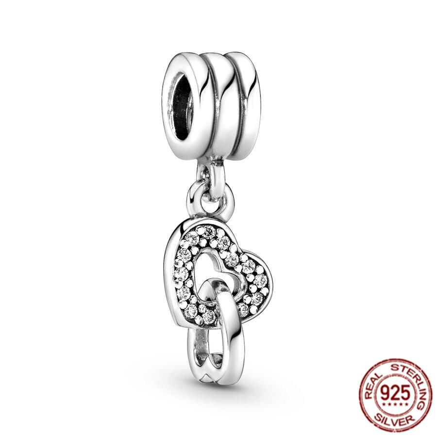 Silver 925 Puzzle Piece Hearts Splittable Friendship Dangle Charm Bead Fit Sweet Fasion Bracelet Necklace Jewelry Gift