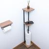 YAMAZEN Стойка для туалетной бумаги, узкая, с полкой, держателем для туалетной бумаги, с зазором для хранения, ширина 15 x глубина 15 x высота, собранный продукт