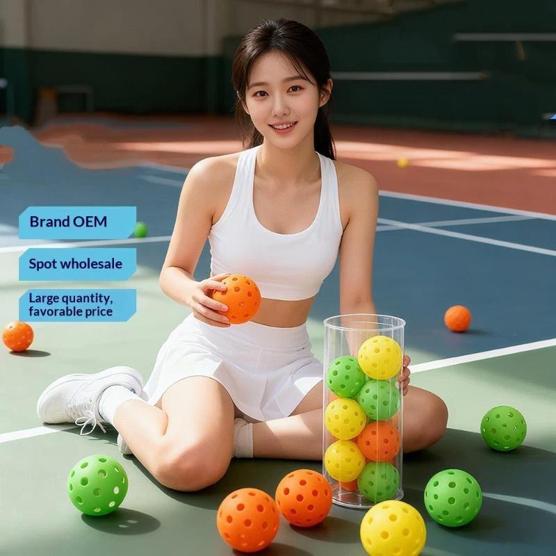 Pickleball Balls 12/6 PCS Multicolor 74mm 40 Holes High Elastic Durable for Holiday Gifts Casual Sports Events
