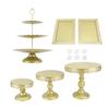 6 PCS Gold Cake Stands Set Iron Exquisite Retro Wedding Tiered Cake Stand with Trays for Cupcakes