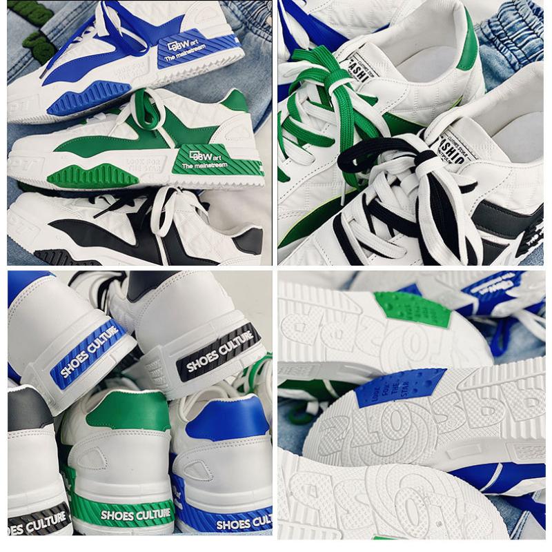 Fashion Designer Shoes for Men Casual Platform Sneakes Two-tone Lace Up Trainers Fashion Student Sneakes Mens Vulcanized Tenis Masculino