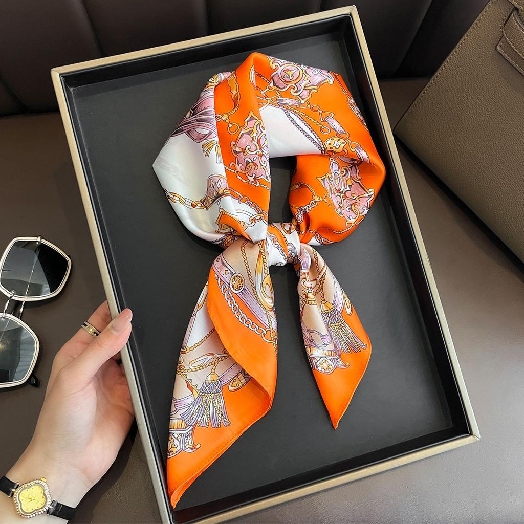 Fashion 70cm Silk Square Scarf Women Satin Neck Tie Female Hair Bandana Headkerchief Shawl Wrap Hijab Echarpe