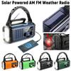 Радиоприемник AM FM с питанием от солнечной энергии, погодное радио с сигналом SOS, аварийное погодное радио со светодиодным фонариком, многофункциональная лампа для чтения для улицы