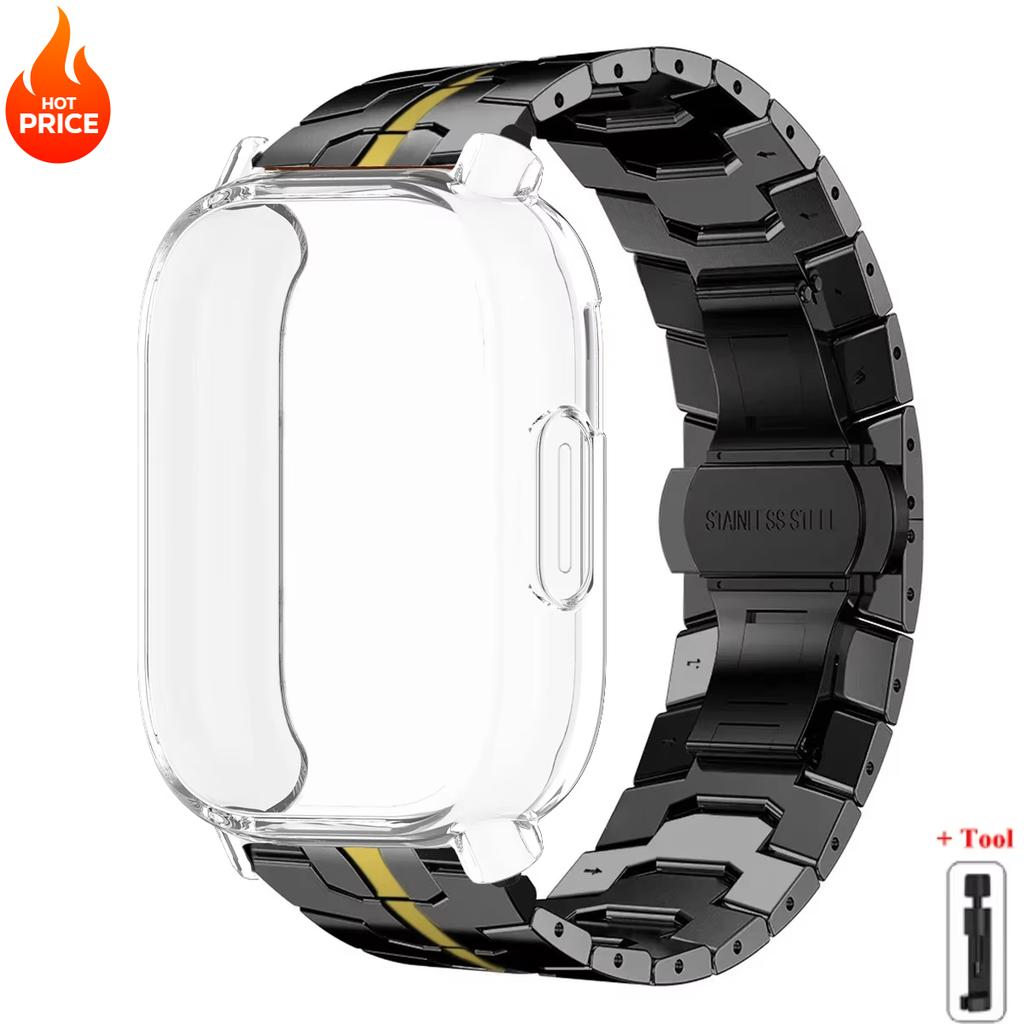 Чехол+Ремешок Для Redmi Watch 5 Active Мягкий ТПУ Чехол Для Xiaomi Redmi Watch 5 Lite Роскошный Металлический Ремешок Для Часов Браслет из Нержавеющей Стали