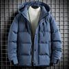 Mens Parka Coat Solid Color Warm Hooded Jacket Winter Parkas Men Fashion Harajuku Outwear Male Casual Jackets Streetwear