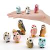 3pcs Funny Micro Landscape Simulation Owl Ornaments Resin Crafts Cartoon Owl Miniatures Cute Mini Ornaments Scene Decor