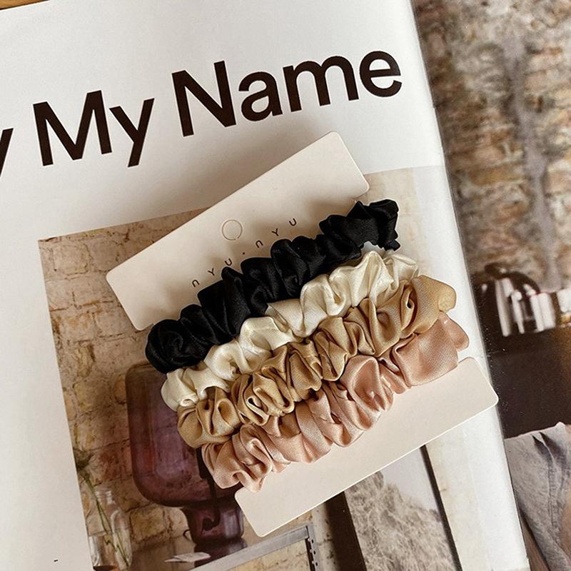 1 комплект атласных шелковых однотонных резинок для волос эластичных резинок для волос для женщин и девочек для волос