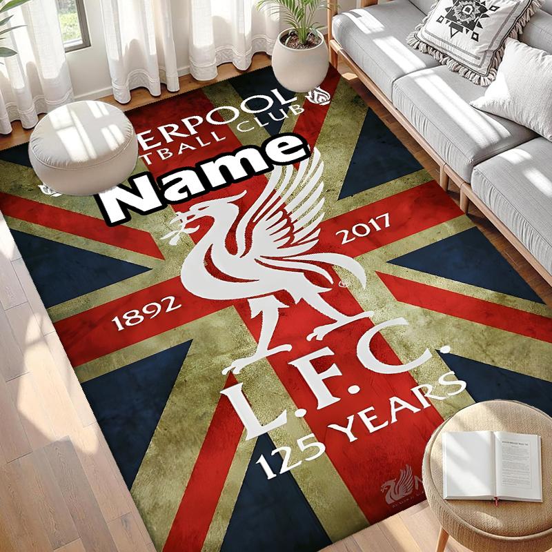 Custom Name Personalized Football team F.C Print Carpet, Versatile Home Decor Rug, for Playroom, Apartment, Balcony, Entryway, Hallway Gift