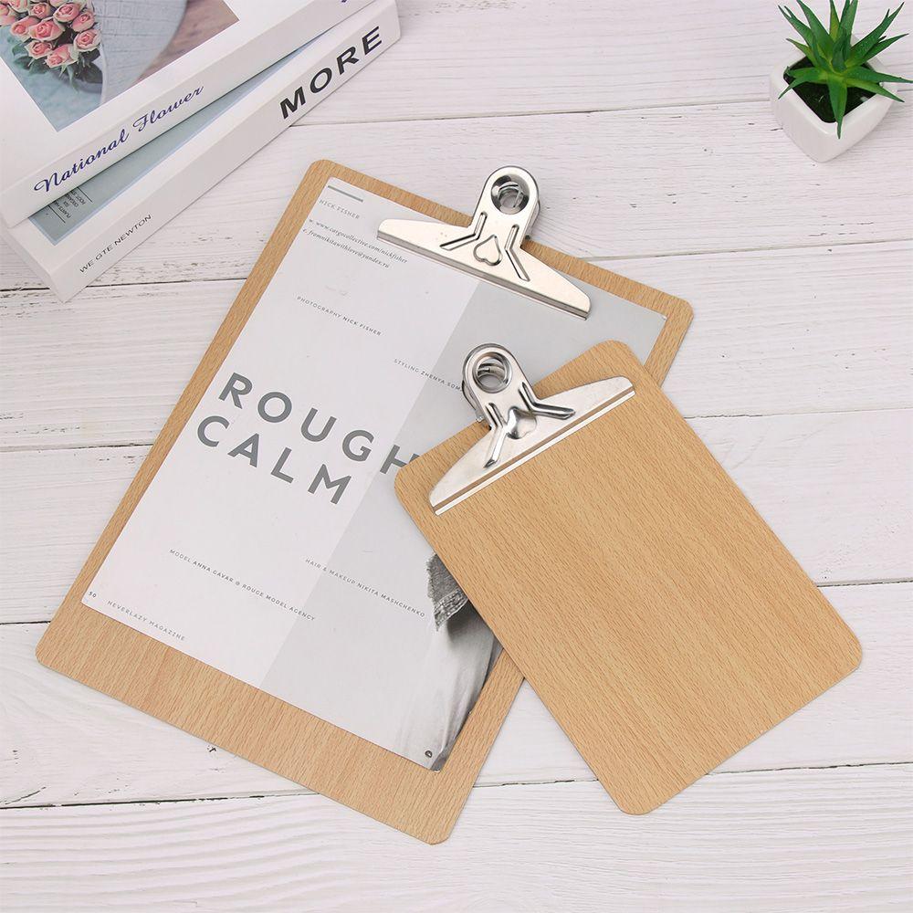 1PC Stationery Multi-Function Wooden Clipboards Folder Board Writing Sheet Pad Filing Clip