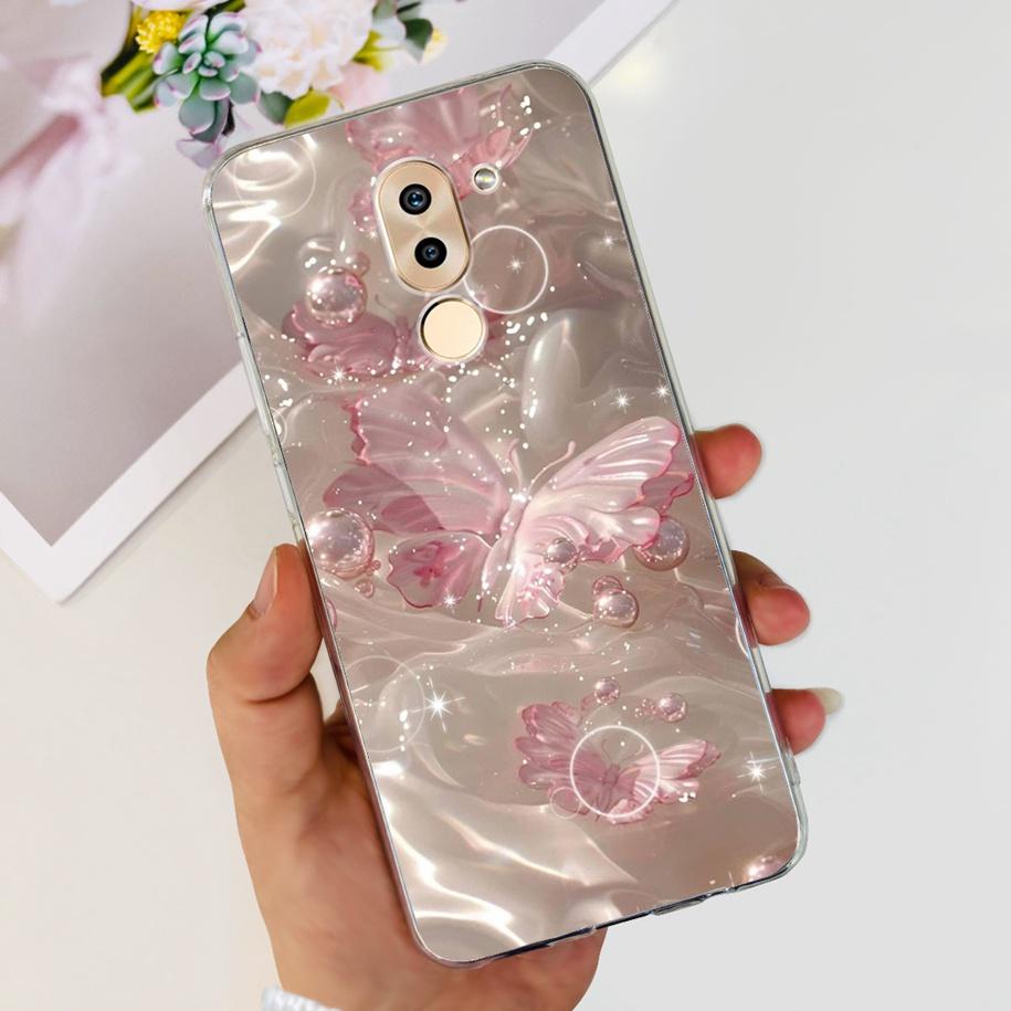 For Honor 6X Case BLN-AL10 BLL-L22 BLN-L21 Cover Fashion Flower Clear Silicone Soft Funda For Huawei Mate 9 Lite GR5 2017 Bumper