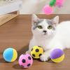 Латексная Пена Игрушка для Кошек с Перьями - Интерактивный Мячик-Дразнилка для Самостоятельных Игр