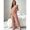 Homewear women's pajamas summer new sleeveless love printed trousers lace edge side seam temptation suit