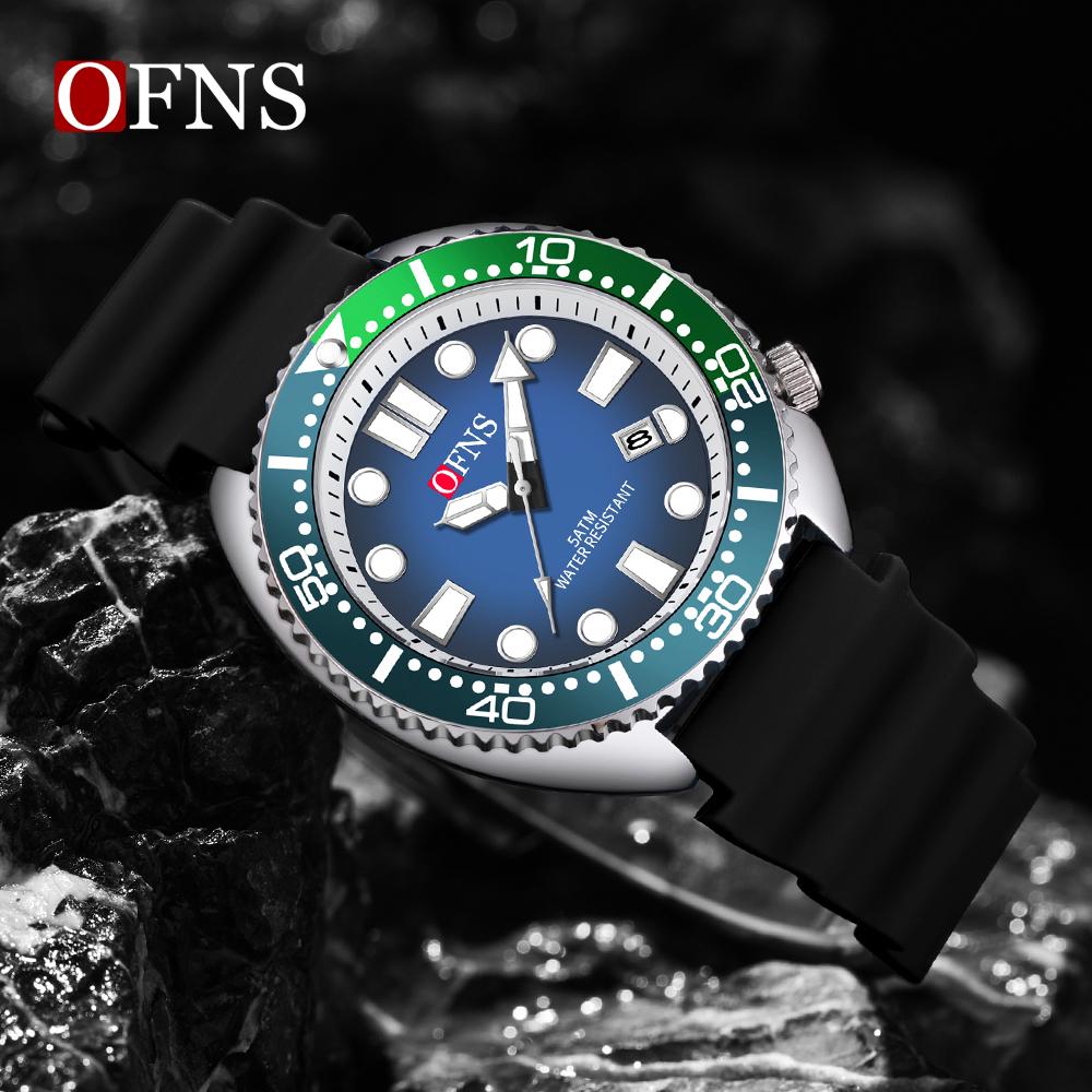 OFNS new 8033 fashionable men's quartz watch simple and fashionable waterproof calendar watch casual men's quartz watch