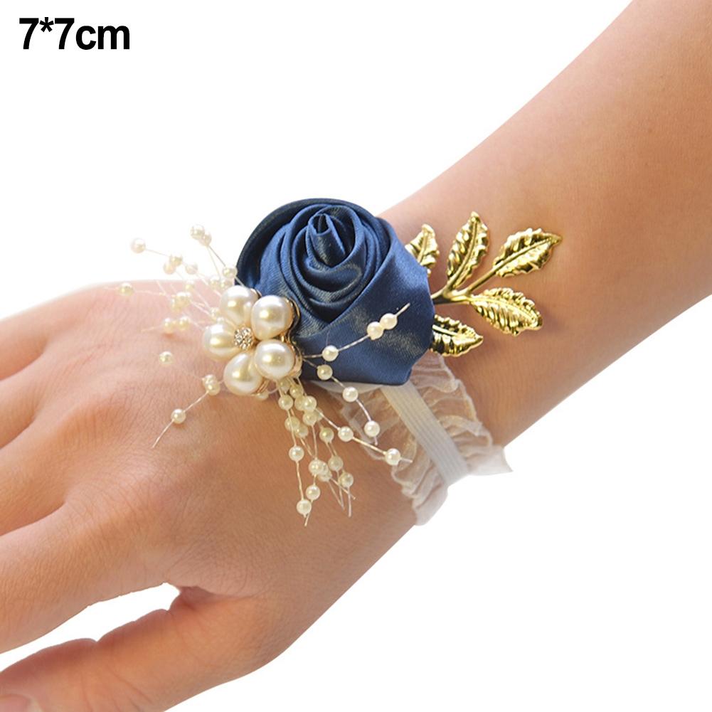 Шикарный свадебный выпускной вечер подружки невесты цветочный корсаж на запястье с жемчужными акцентами